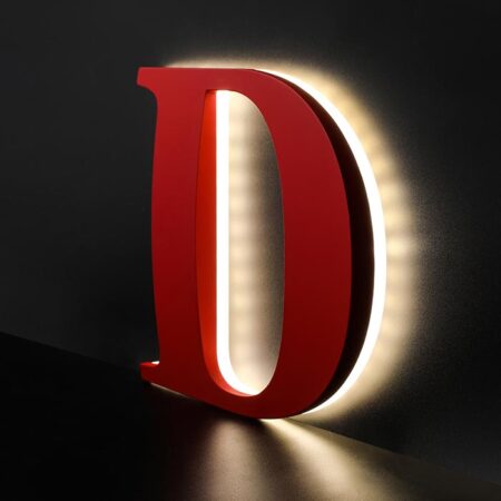 Letra metácrilato curvado frontal con luz trasera 5