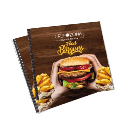 Cartas de platos con encuadernación en espiral