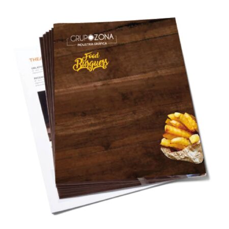 Cartas de platos grapadas