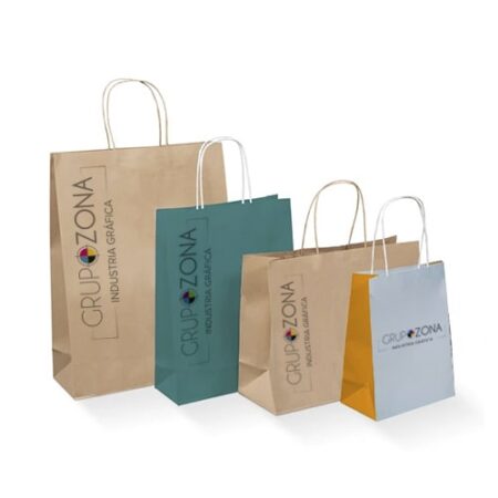 Bolsas con asas de cuerda de papel