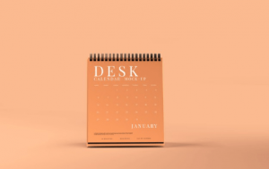 PSD Calendarios de Sobremesa Gratis Maqueta Naranja