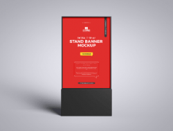 Displays Publicitarios PSD Gratis Mockup Rojo