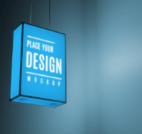 Colgante Azul Rótulos Luminosos