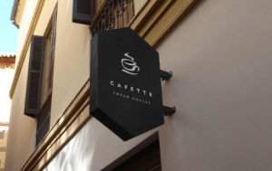 Rótulo Hexagonal Negro