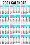 PSD Calendarios de Bolsillo Gratis 2021 Rosa y Aguamarina